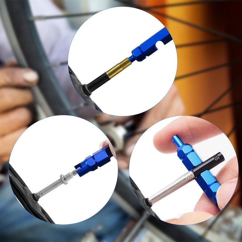 ptiysta 44pcs Stem Removal Tool, Spool Removal and Installation Tool, Four-Way Valve Tool, Spool, Stem Cover. Suitable for All Types of Tires - Image 5